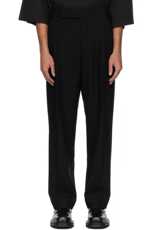 FEAR OF GOD Pantalon noir en gabardine de laine à plis