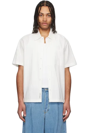 DUNST Chemise blanche à motif en jacquard et à col classique