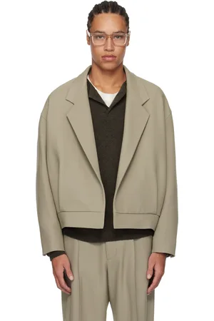 FEAR OF GOD Veston beige en gabardine de laine à revers tailleur