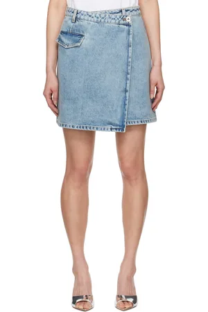 Lanvin Minijupe portefeuille bleue en denim