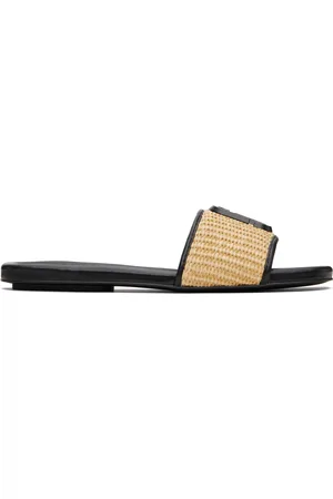 Marc Jacobs Sandales beiges en raphia tissé à ornement J Marc