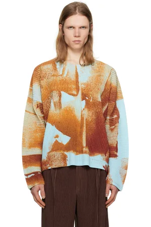 Issey Miyake T-shirt orange à motif Wind Walk