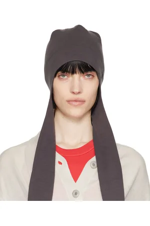 OPEN YY Bonnet gris en jersey à oreillettes