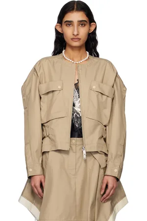 3.1 Phillip Lim Blouson cargo kaki à ourlet mouchoir