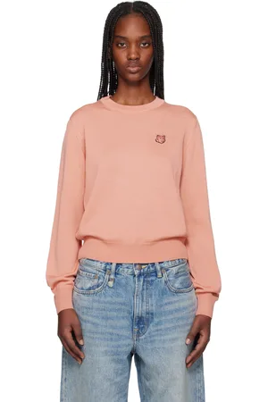Maison Kitsuné Pull rose à coupe classique et à écusson à logo de renard