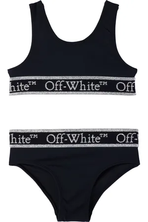 OFF-WHITE Enfant | Bikini noir à bandes à logos