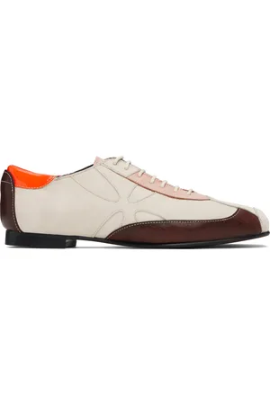 Stefan Cooke Chaussures oxford hybrides blanc cassé à découpes