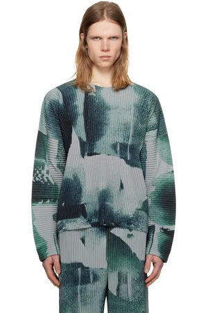 Issey Miyake T-shirt gris à motif Wind Walk