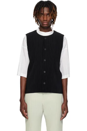 Issey Miyake Gilet façon costume plissé 1 noir