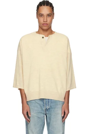 FEAR OF GOD Henley beige en tricot à mailles fines - Eternal