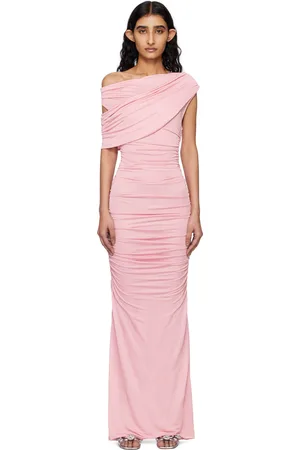 BLUMARINE Robe longue rose à épaule unique