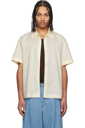 DUNST Chemise blanc cassé à rayures et à col classique