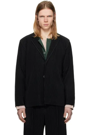Issey Miyake Veston façon costume plissé 1 noir