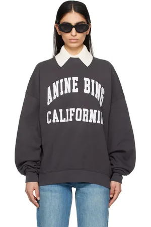 ANINE BING Pull molletonné Miles noir à logo