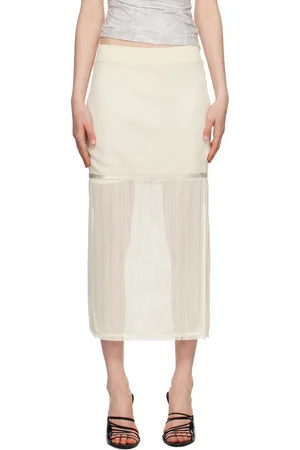 Helmut Lang Jupe midi étagée blanc cassé
