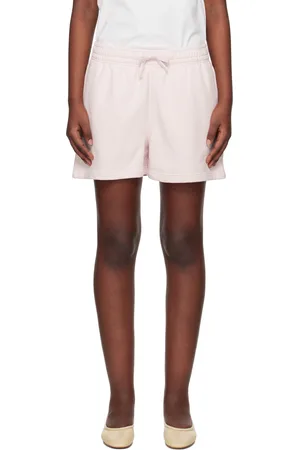 Maison Kitsuné Short de survêtement rose à écusson à logo de renard