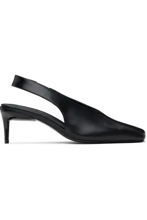 St Agni Chaussures à talon noires à bout carré et à bride arrière