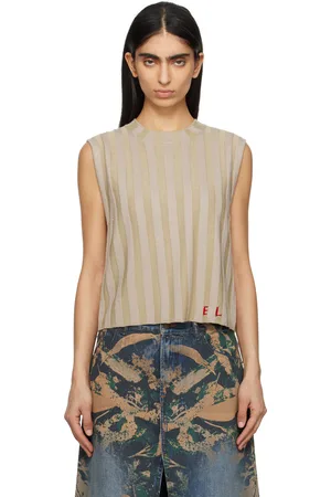 ECKHAUS LATTA Débardeur beige à rayures Keyboard