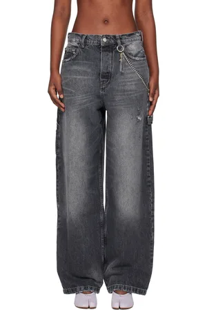 Marc Jacobs Jean surdimensionné gris à breloques