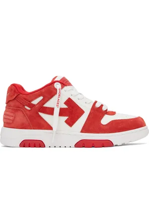 OFF-WHITE Baskets Out Of Office rouge et blanc en suède