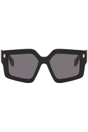 Fendi Lunettes de soleil noires à logos Roma