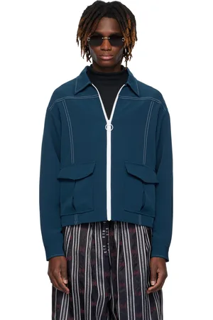 Pins & Needles Blouson de sport bleu marine à piqures contrastantes