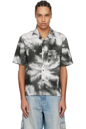 Palm Angels Chemise noir et gris à motif graphique