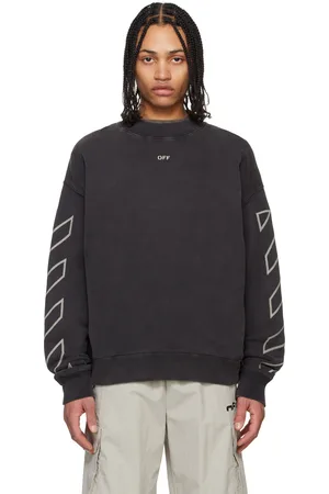 OFF-WHITE Pull molletonné de planchiste Martyrdom noir à quatre flèches et à col ras du cou