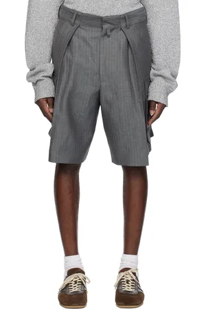 DRIES VAN NOTEN Short gris à plis