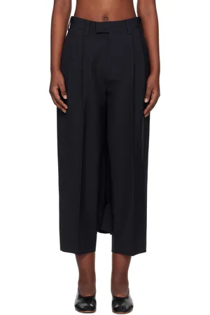 AO Yes Pantalon bleu marine à volants