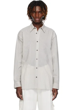 DRIES VAN NOTEN Chemise décontractée grise en coton