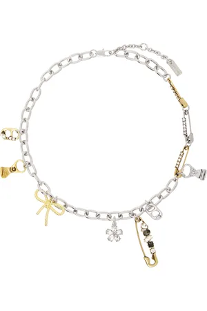 Marc Jacobs Collier de style grunge Glam argenté et doré à breloques graphiques