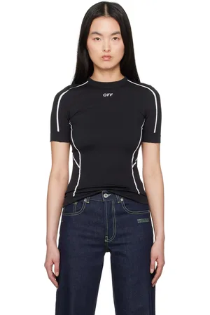 OFF-WHITE Haut de sport à manches courtes sans coutures noir