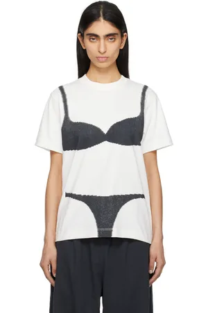 Marc Jacobs T-shirt droit blanc à image de soutien-gorge