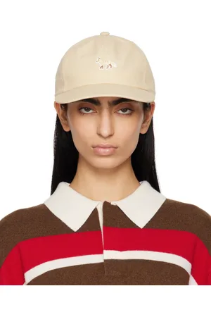 Maison Kitsuné Casquette beige à logo de renard