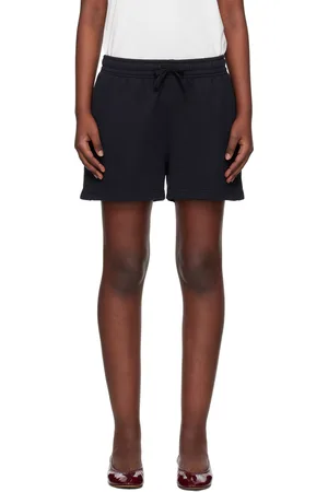 Maison Kitsuné Short de survêtement noir à écusson à logo de renard