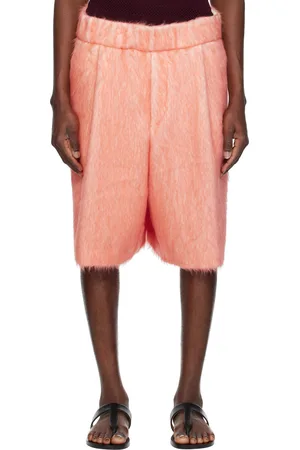 DRIES VAN NOTEN Short rose en tricot à poils longs à plis