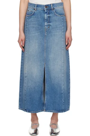 Max Mara Jupe midi Gesso bleue en denim
