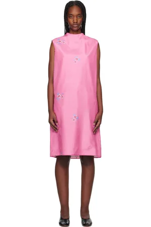 AO Yes Robe midi étagée rose à motif fleuri imprimé