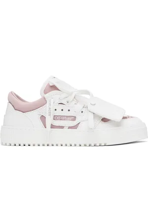 OFF-WHITE Baskets de court basses 3.0 blanc et rose à logos