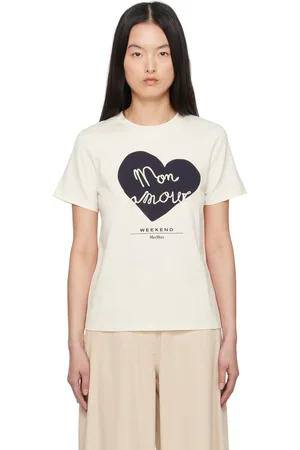 Max Mara T-shirt Vello blanc cassé