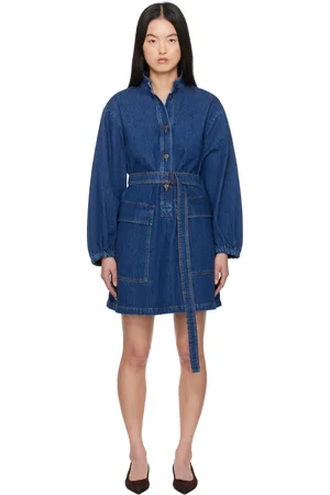 Max Mara Robe courte Euro bleue en denim