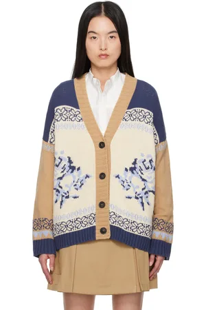 Max Mara Cardigan Henry bleu et beige