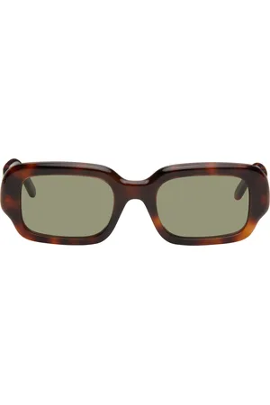 Loewe Lunettes de soleil rectangulaires brunes à monture étroite