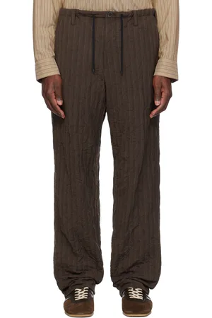 DRIES VAN NOTEN Pantalon brun à cordon coulissant