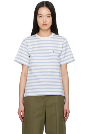 Max Mara T-shirt Satrapo bleu et blanc