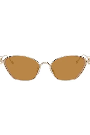 Loewe Lunettes de soleil hexagonales dorées à anagrammes