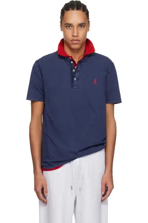 Ralph Lauren Henley à manches courtes bleu marine en jersey de coton flammé