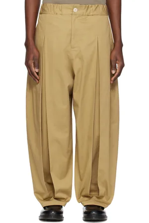 SAGE NATION Pantalon brun clair à plis creux