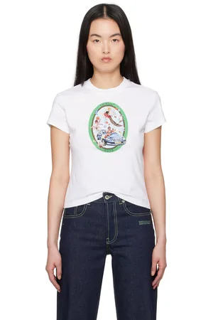OFF-WHITE T-shirt blanc à image ovale de style fresque